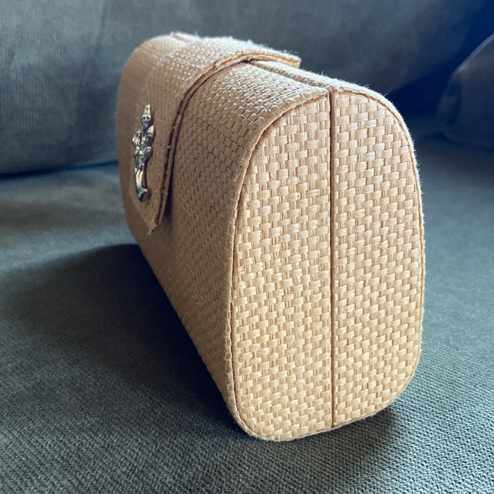 India Hicks x Crabtree & Evelyn Island Living Paper Straw Clutch Bag Minaudière - Picture 7 of 13